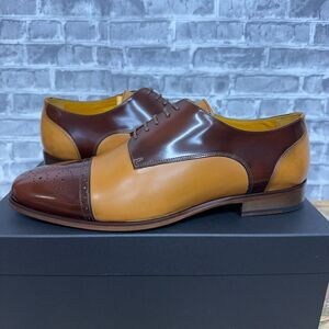 Undandy Two Tone Brown Cap Toe Derby Dress Shoes Mens Size EU 43 / US 9 New